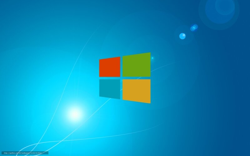Windows Logo on Blue Background — Calm, Digital Art, Light Flare