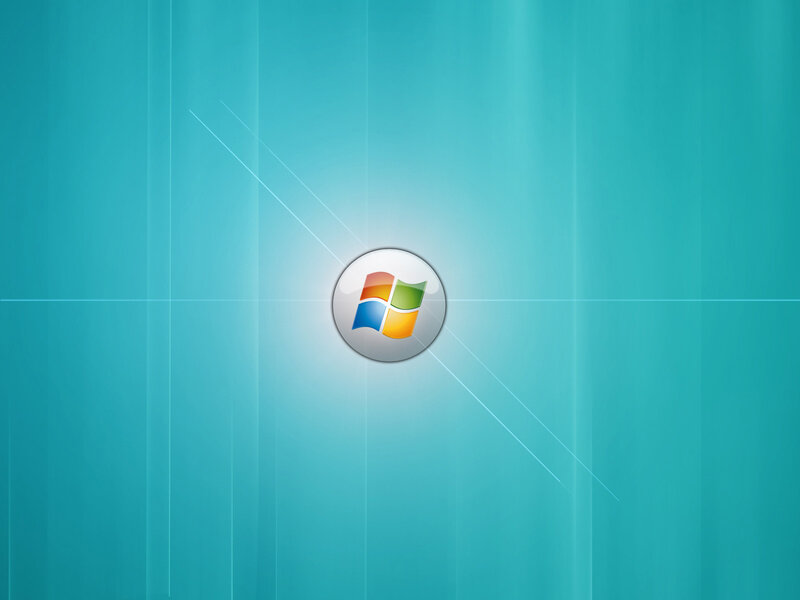 Windows Logo on Blue Background — Calm, Digital Art, Light Rays, White