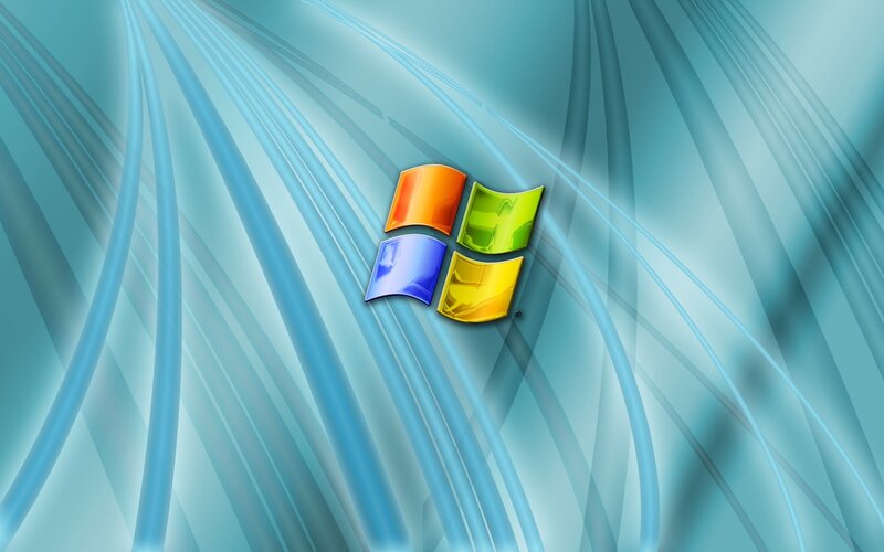 Windows Logo on Blue Background — Calm, Digital Art, Orange