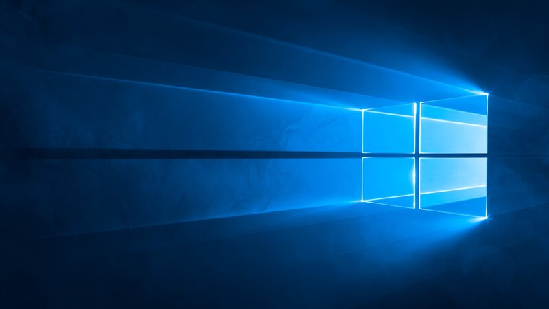 Windows Logo on Blue Background — Dramatic, Digital Art, Blue Light, Window Pane