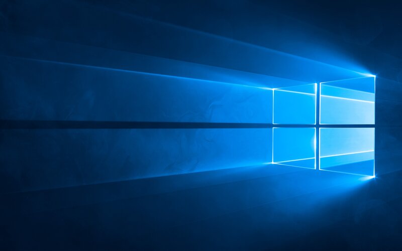 Windows Logo on Blue Background — Dramatic, Digital Art