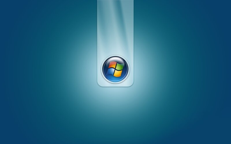 Windows Logo on Blue Background — Minimalist, Digital Art, Blue Gradient