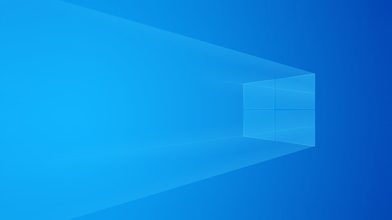 Windows Logo on Blue Background — Minimalist, Vector Art