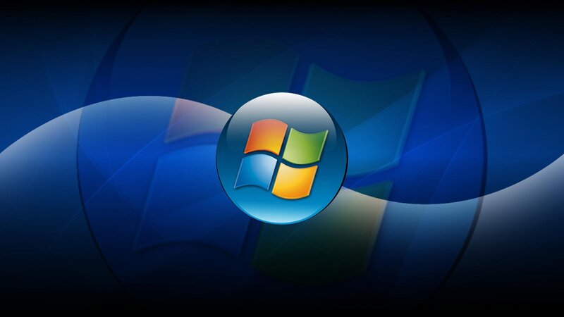Windows Logo on Blue Background — Modern
