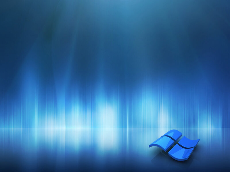 Windows Logo on Blue Background — Serene, Digital Art, Light Beams, White