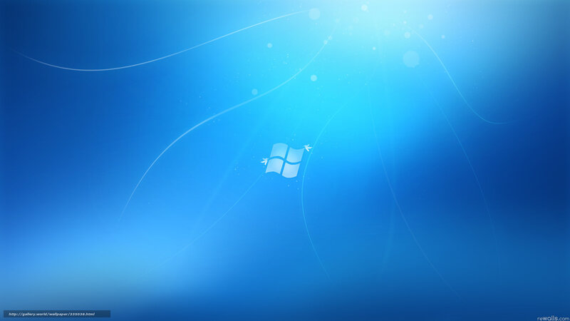 Windows Logo on Blue Background — Serene, Digital Art, Light Rays, Particles