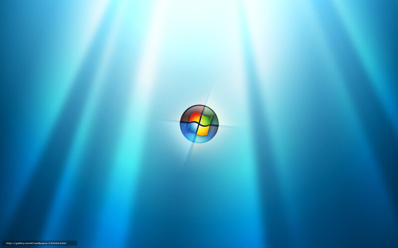 Windows Logo on Blue Background — Serene, Digital Art, Light Rays