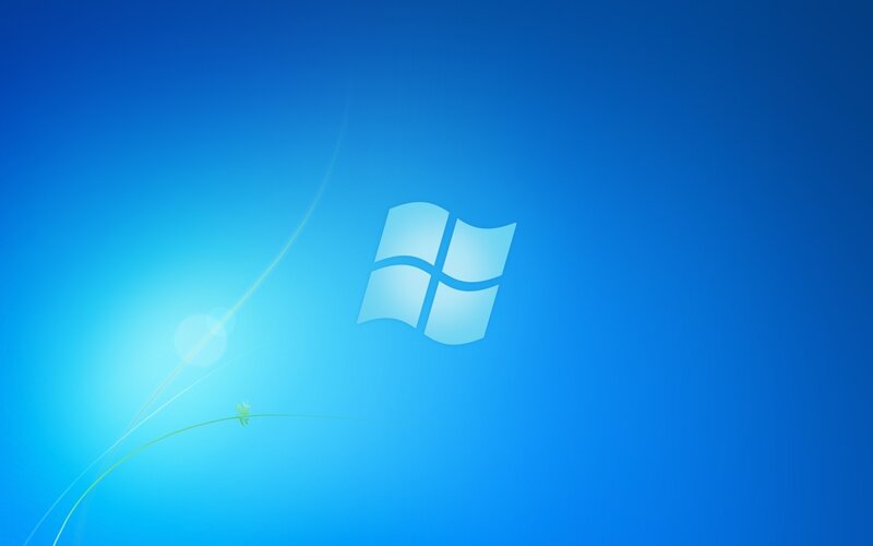Windows Logo on Blue Background — Serene, Digital Art, Light Streak