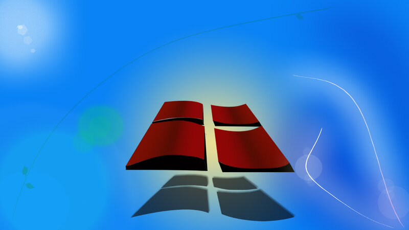 Windows Logo on Blue Background — Serene, Digital Art