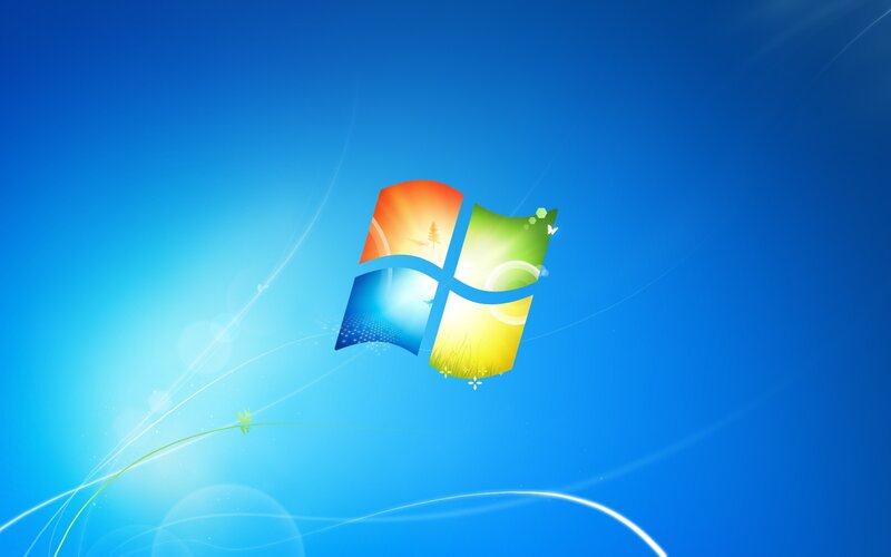 Windows Logo on Blue Background — Serene, Morning