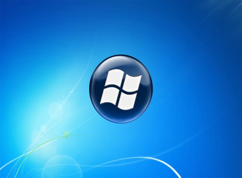 Windows Logo on Blue — Calm, Digital Art, Blue Background