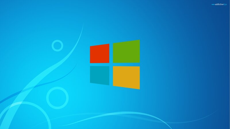 Windows Logo on Blue — Calm, Digital Art, Circles, Curves