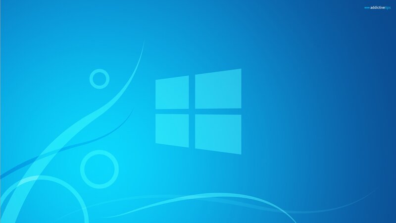 Windows Logo on Blue — Calm, Digital Art, Circles