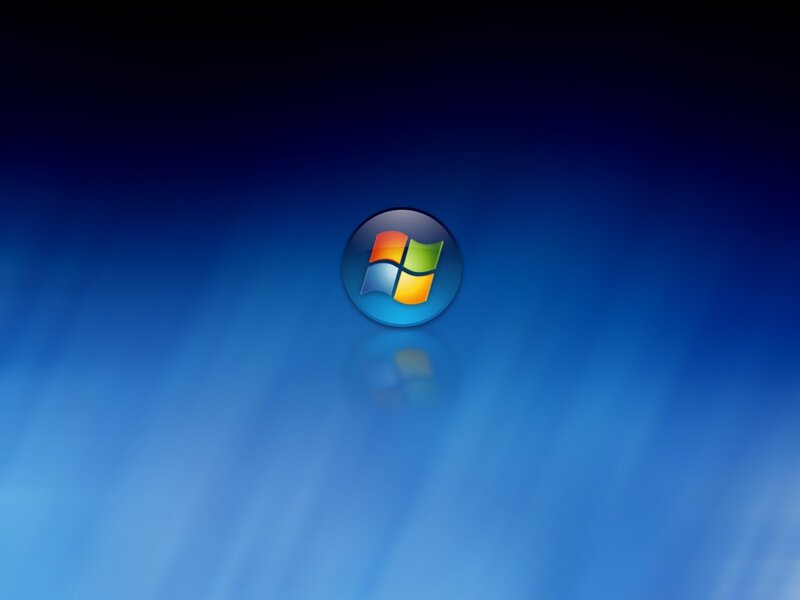 Windows Logo on Blue — Calm, Digital Art, Reflection