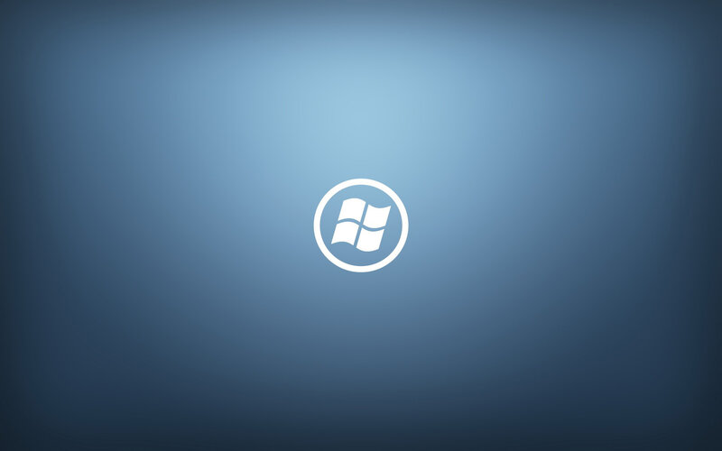 Windows Logo on Blue — Calm, Minimalist, Circle