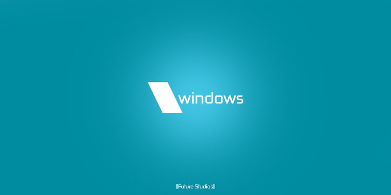 Windows Logo on Blue — Calm, Minimalist, Text, White