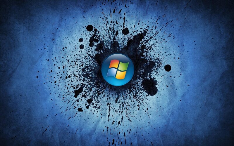 Windows Logo on Blue — Dramatic