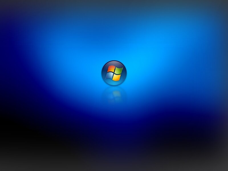 Windows Logo on Blue — Minimalist, Digital Art, Black