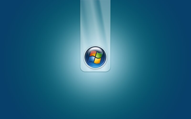 Windows Logo on Blue — Minimalist, Digital Art, Blue Background, White