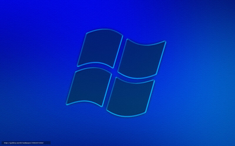 Windows Logo on Blue — Minimalist, Digital Art, Text