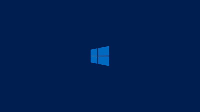 Windows Logo on Blue — Minimalist, Vector Art, Dark Blue