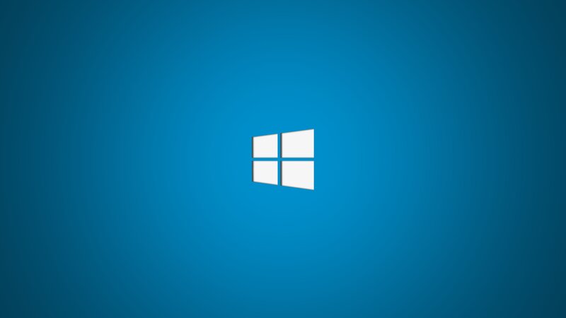 Windows Logo on Blue — Minimalist, Vector Art