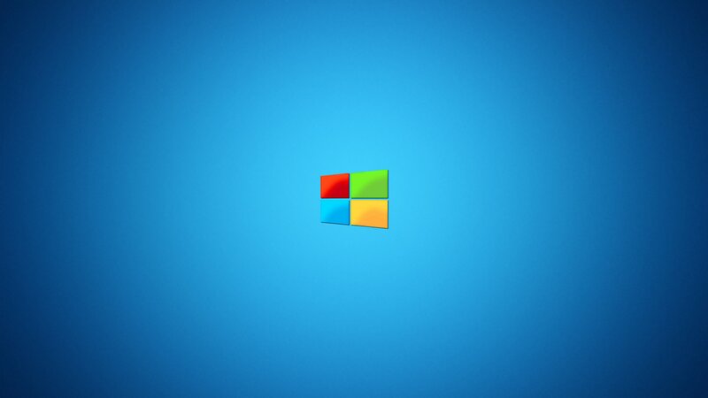 Windows Logo on Blue — Neutral, Digital Art, Red