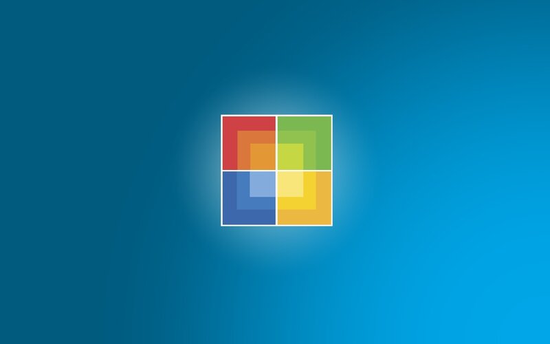Windows Logo on Blue — Neutral, Vector Art, Blue Background, White