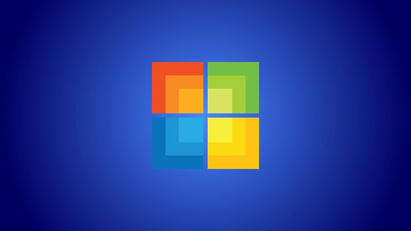 Windows Logo on Blue — Neutral, Vector Art, Orange, Green