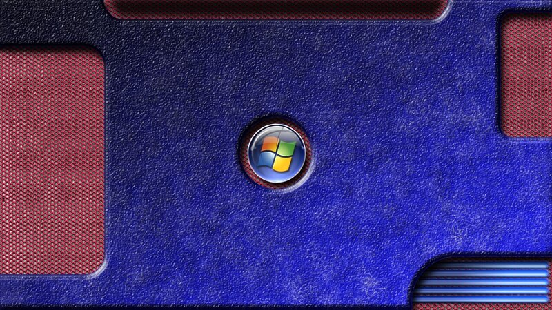 Windows logo on blue panel