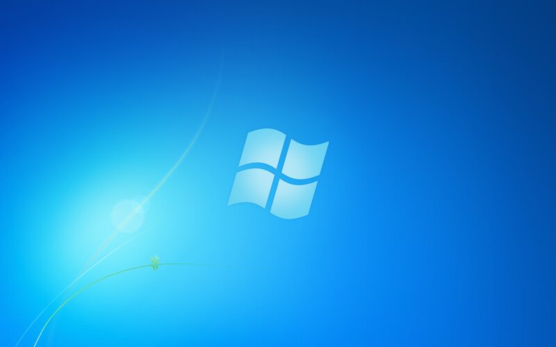 Windows Logo on Blue — Serene, Digital Art
