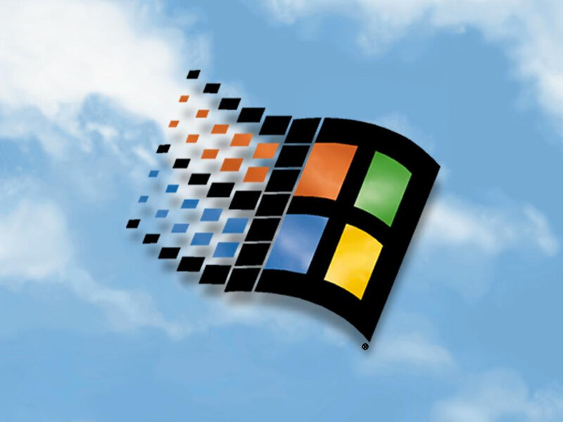 Windows logo on blue sky
