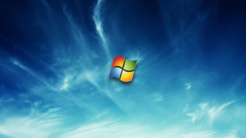 Windows logo on blue sky