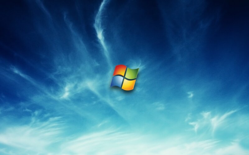 Windows logo on blue sky