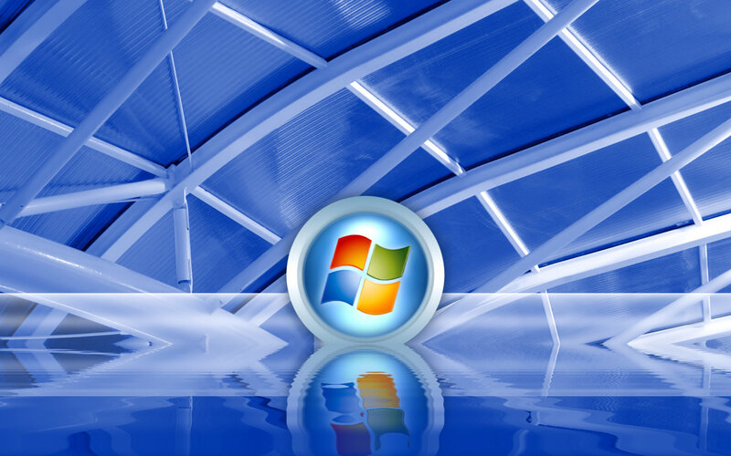 Windows Logo on Blue Surface