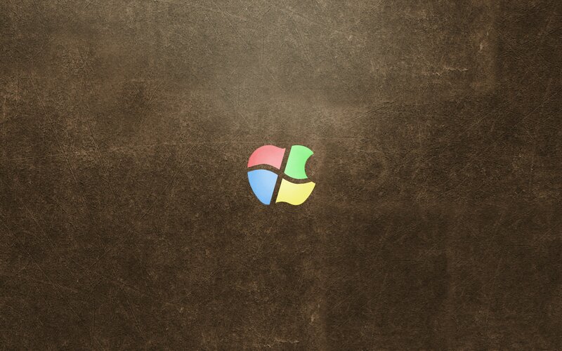 Windows Logo on Brown Surface
