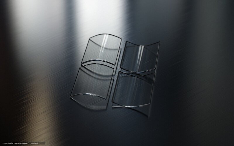 Windows logo on brushed metal
