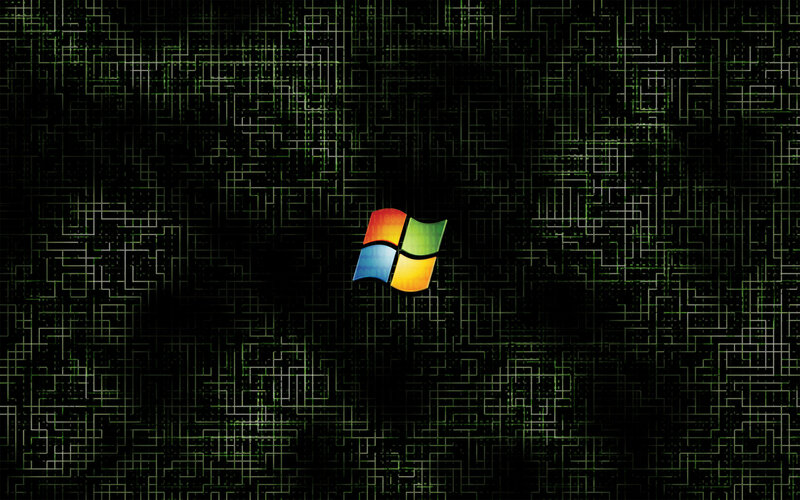 Windows Logo on Circuit Board — Black