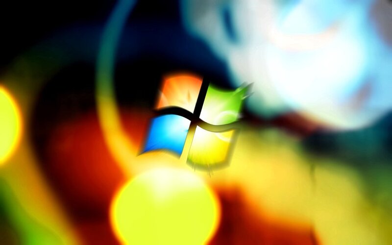 Windows logo on colorful background