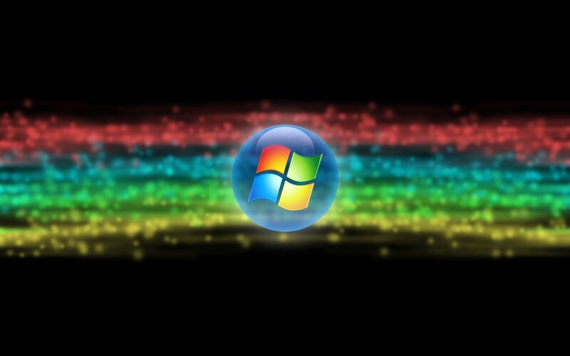 Windows Logo on Colorful Background — Blue, Vibrant, Digital Art