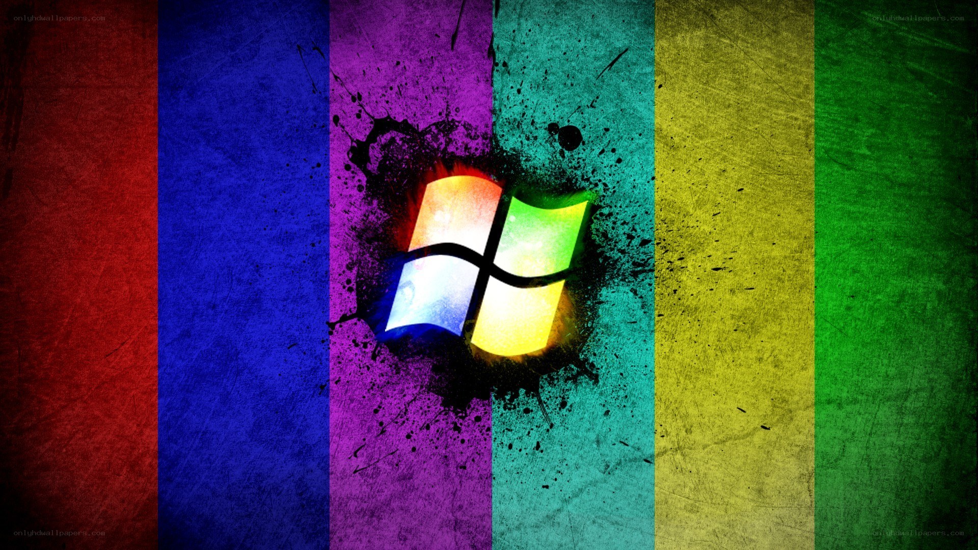 Windows logo on colorful stripes