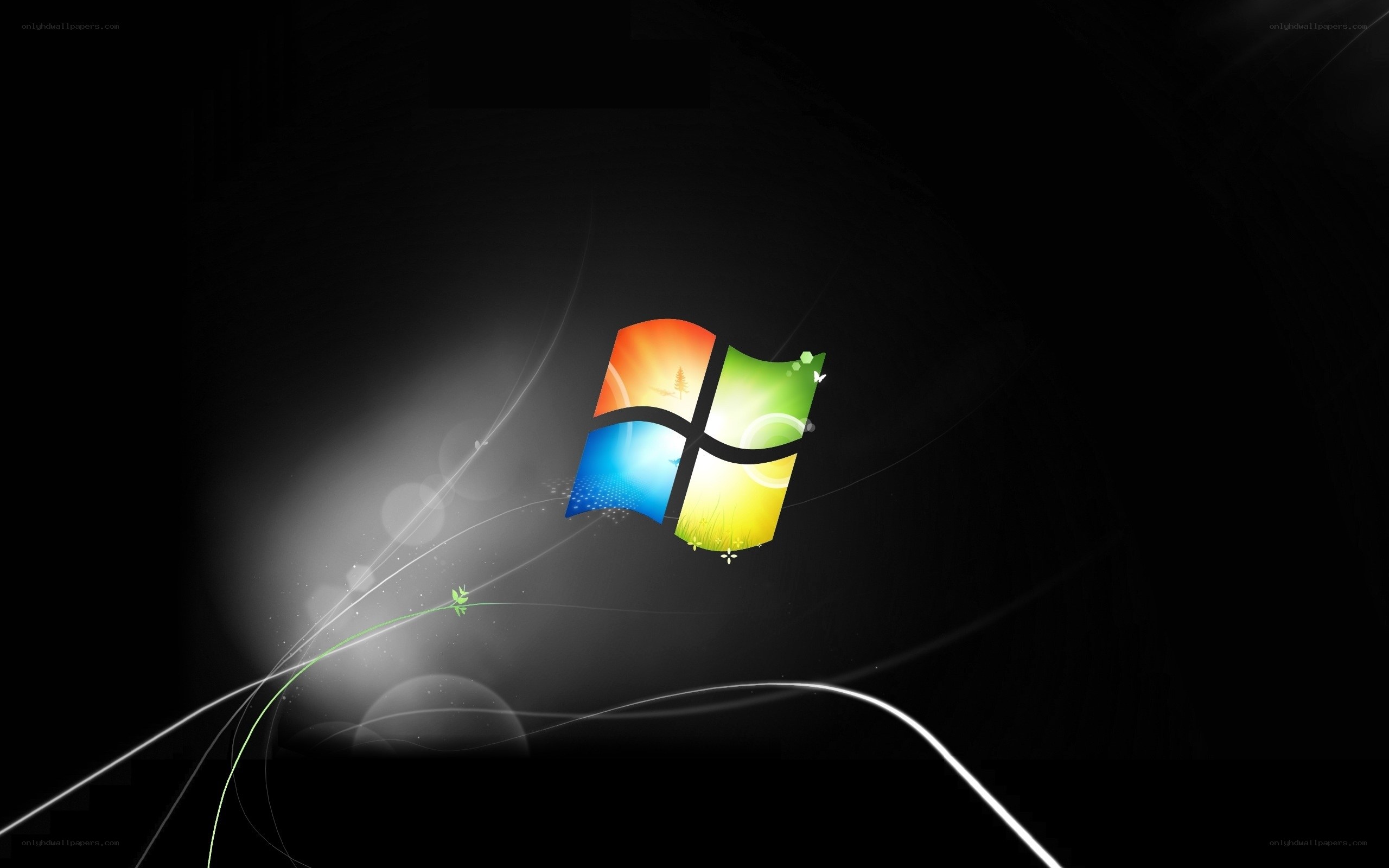 Windows logo on dark background