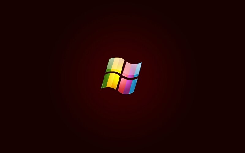 Windows logo on dark background