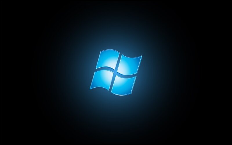 Windows logo on dark background