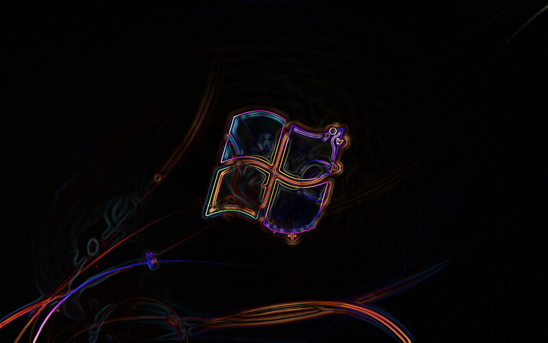 Windows Logo on Dark Background — Black, Dark, Futuristic