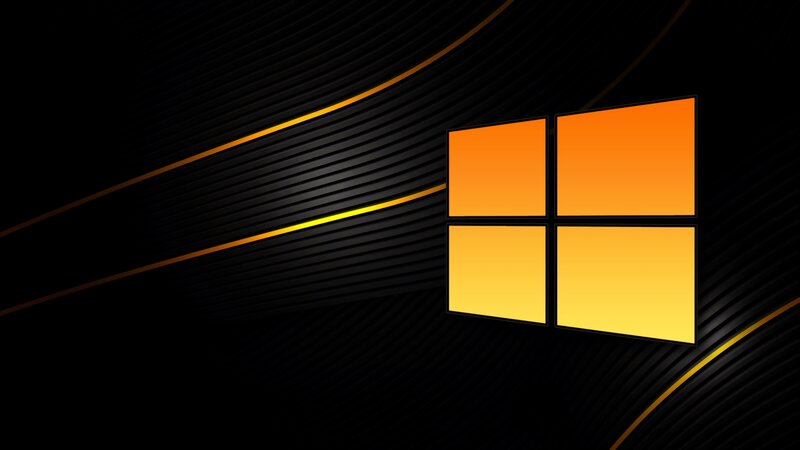 Windows Logo on Dark Background — Black, Dramatic, Digital Art, Curved Lines