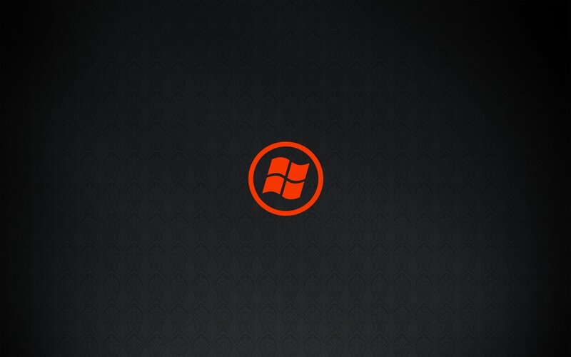 Windows Logo on Dark Background — Black, Minimalist, Circle