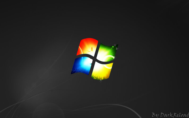 Windows Logo on Dark Background — Black, Minimalist, Digital Art, Dark Background