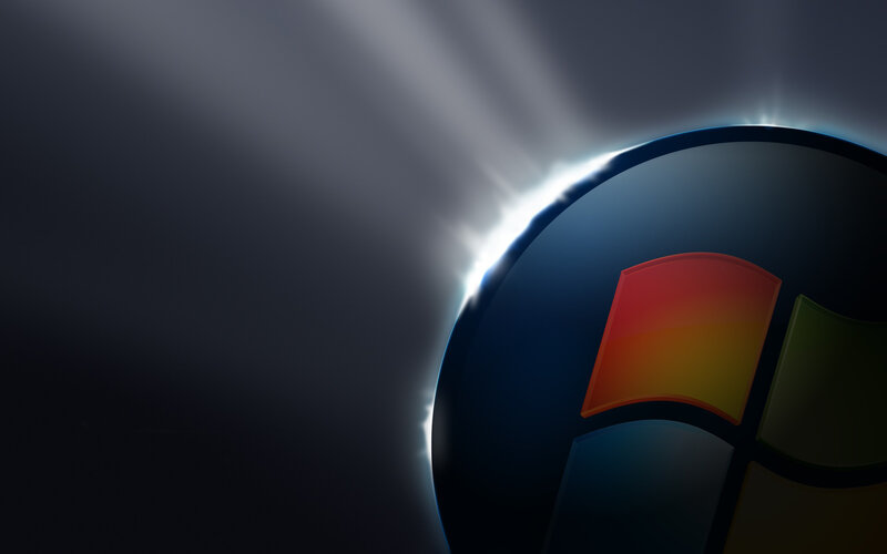 Windows Logo on Dark Background — Black