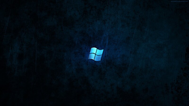Windows Logo on Dark Background — Blue, Dark, Mysterious